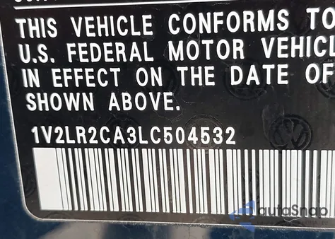 2020 Volkswagen Atlas 3.6L V6 Se/3.6L V6 Se W/Technology R-Line z USA, uszkodzony, nr VIN 1V2LR2CA3LC504532